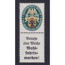 ALEMANIA 1928 ZUSAMMENDRUCKE Mi. S 62 NUEVO CON GOMA DE GRAN CALIDAD 200 €